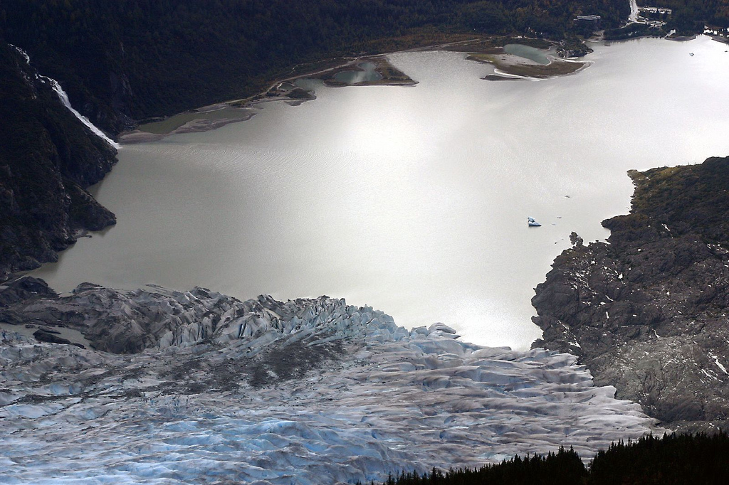 Aerial view of Mendenhall Glacier near Juneau