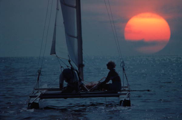 Catamaran at sunset in Key West