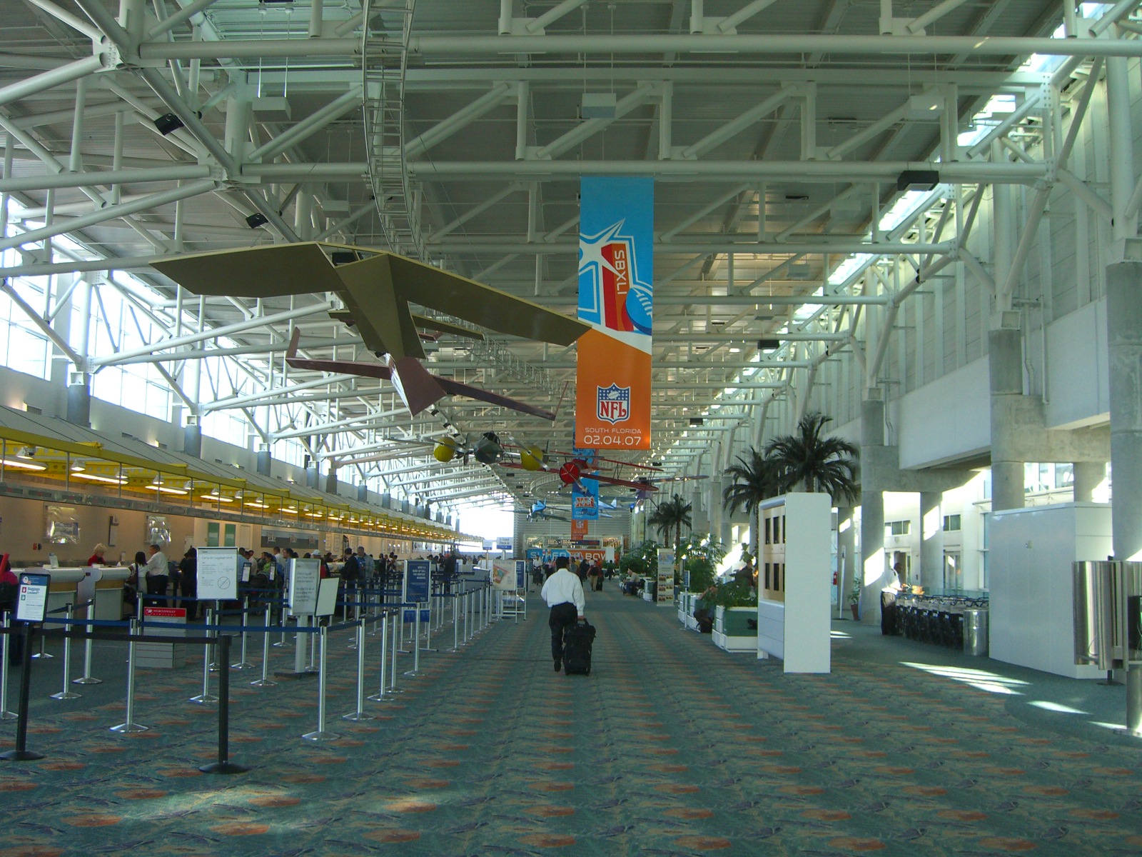 Fort Lauderdale Hollywood International Airport terminal check-in area