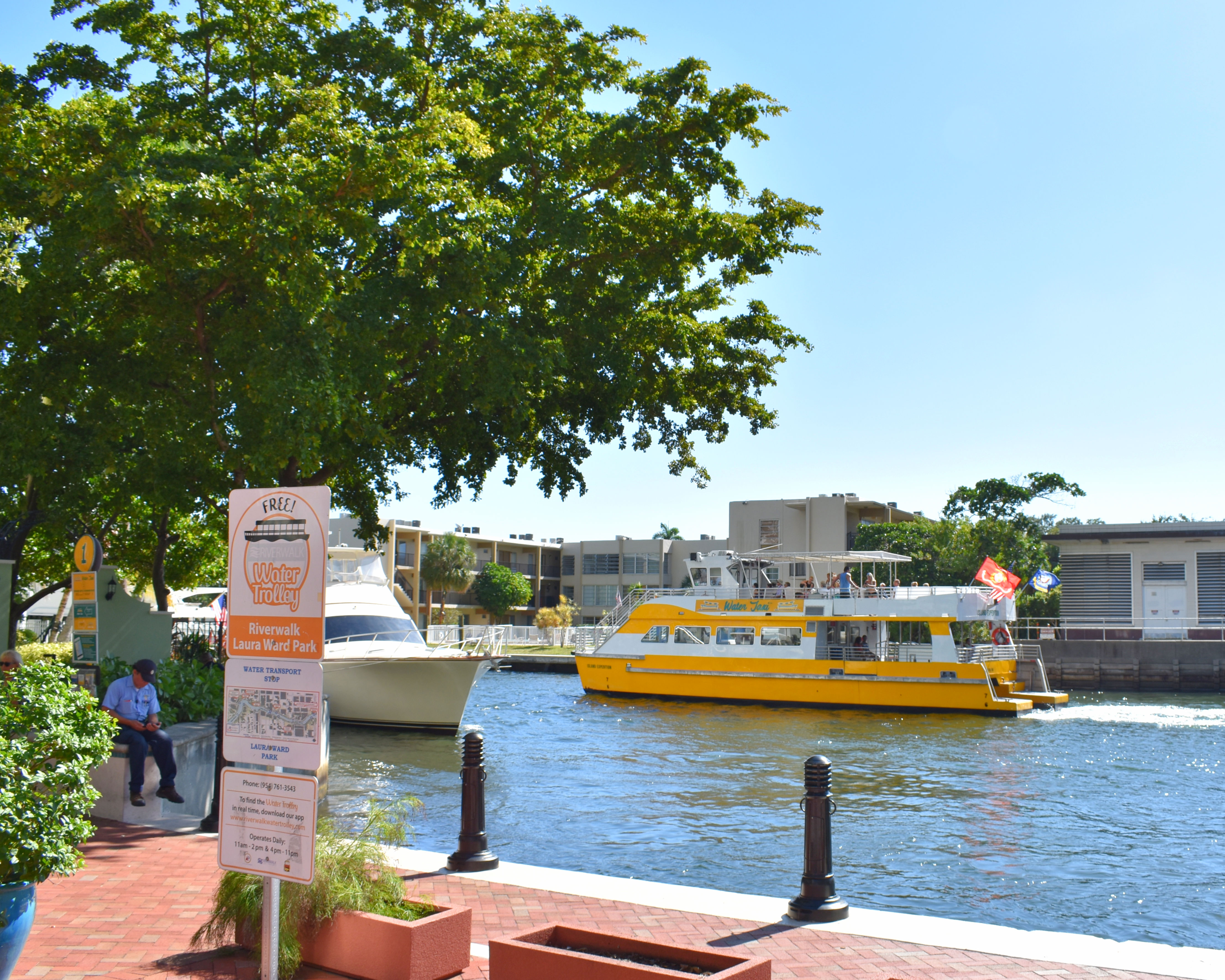 Fort Lauderdale water taxi on a canal